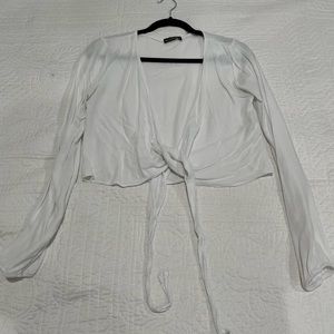 Brandy Melville white tie top (one size)